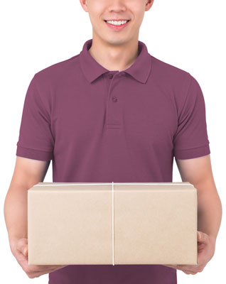 Friendly guy holding a box