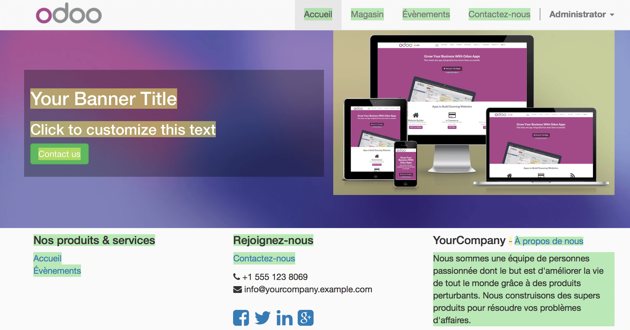 Odoo • Text and Image