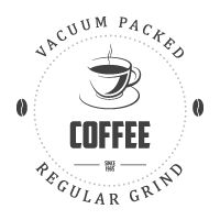 Logo du sponsor : café, emballé sous vide, mouture régulière