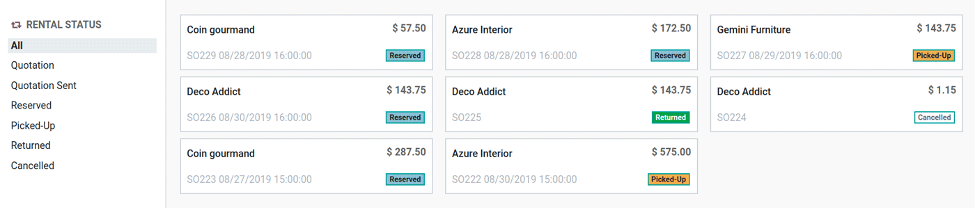 Close na interface do status de Odoo Locação