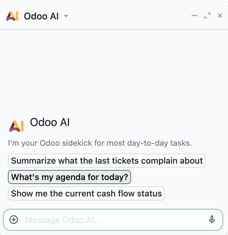 Chatting with Odoo AI