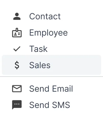 Jump from a call to the linked contact, employee, task or sales order