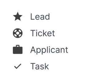 Create a lead, a ticket, an applicant or a task without leaving the call