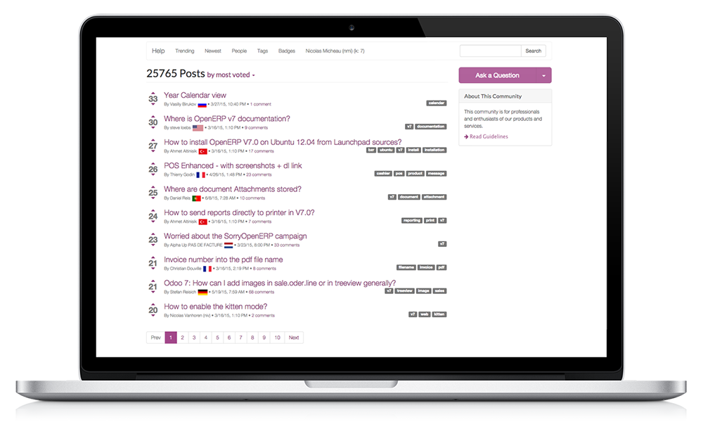 Improved knowledge sharing in Odoo Forum app