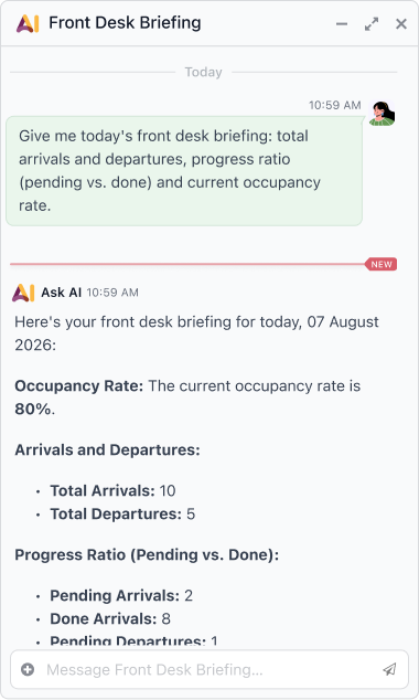 Front Desk Briefing served by your AI agent