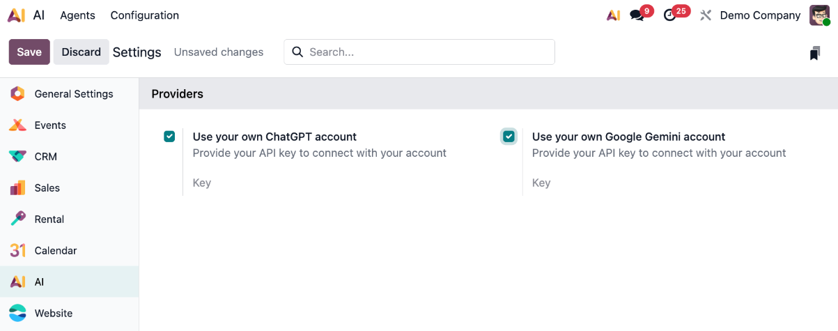 odoo integrates with chatgpt and google gemini