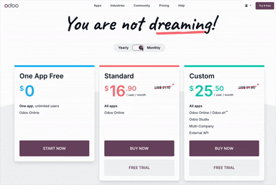 odoo pricing