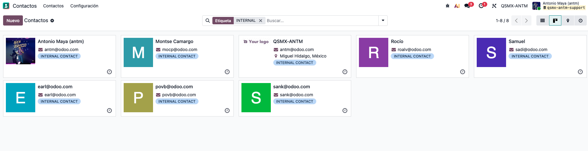 How to limit the contacts visualization for a user to their