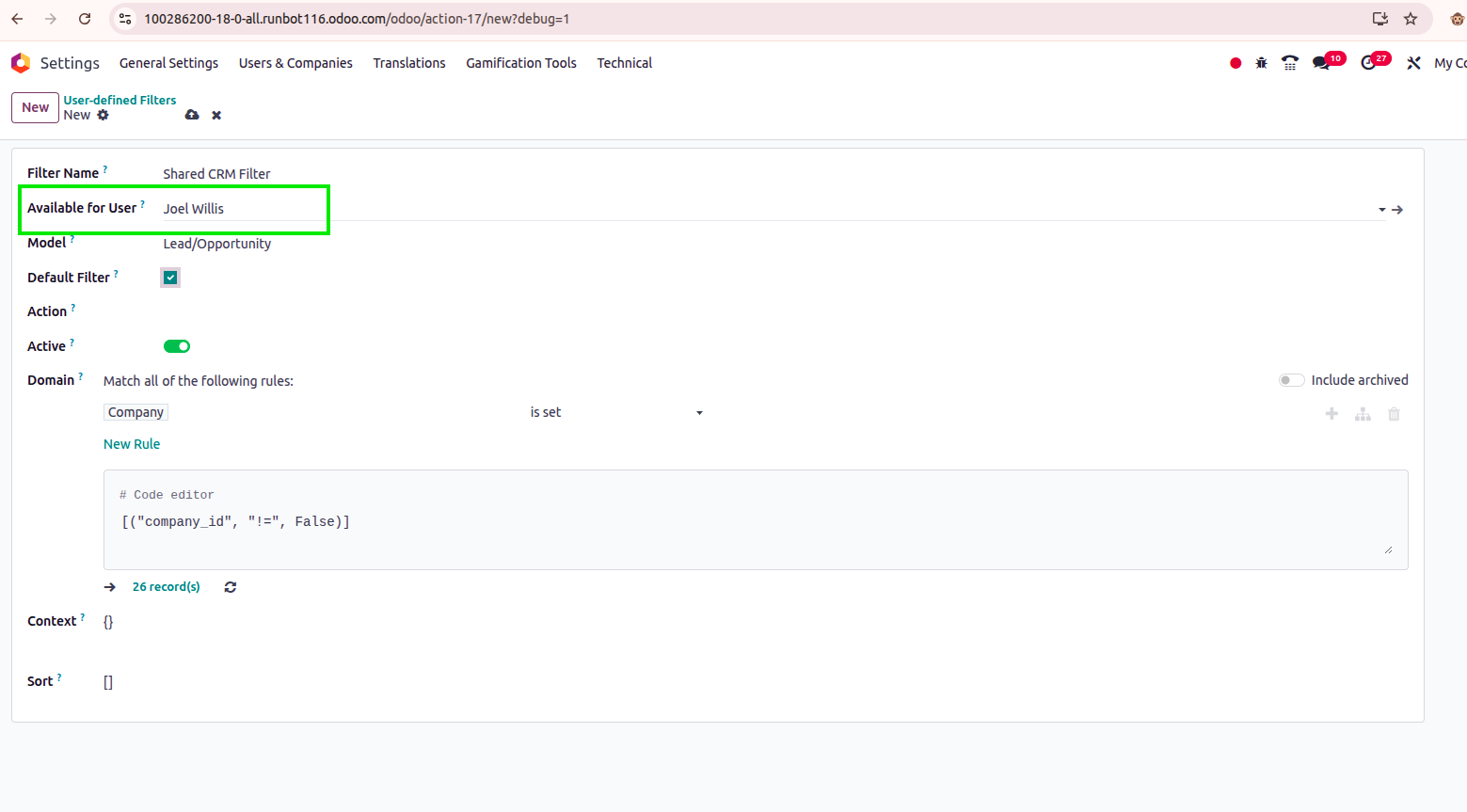 As an admin, can I add a search filter to an Odoo list view, and have ...