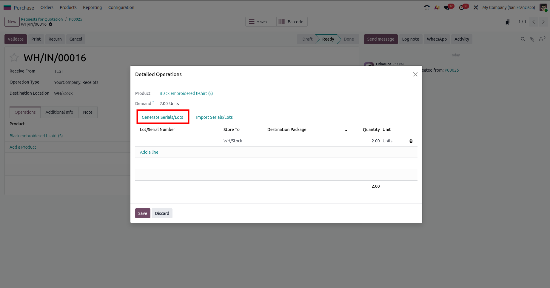Automatically creating lot numbers | Odoo