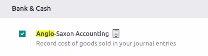 activating anglo saxon accounting on Odoo