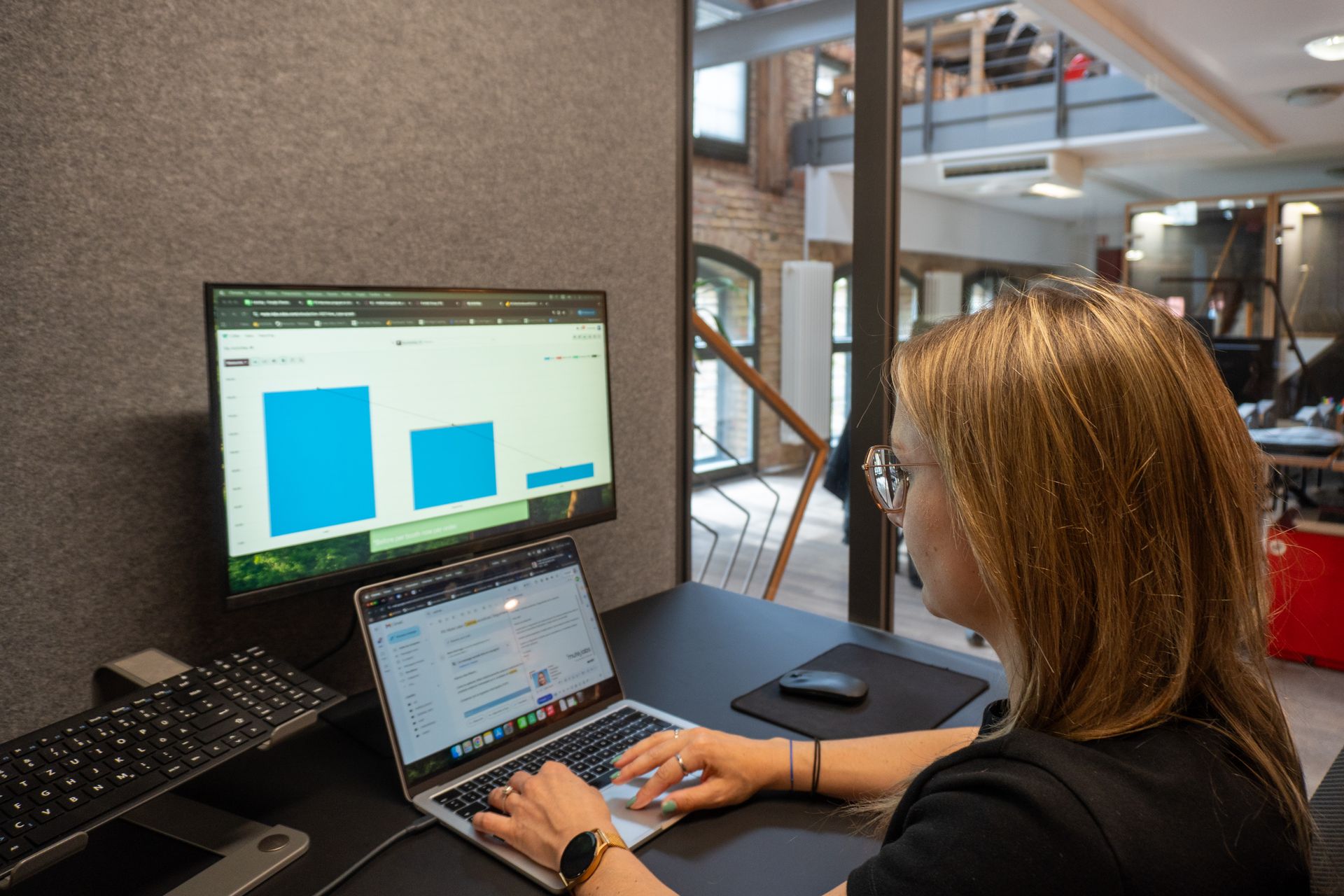 A mute-labs team member analyzing real-time sales and inventory reports on the Odoo ERP platform