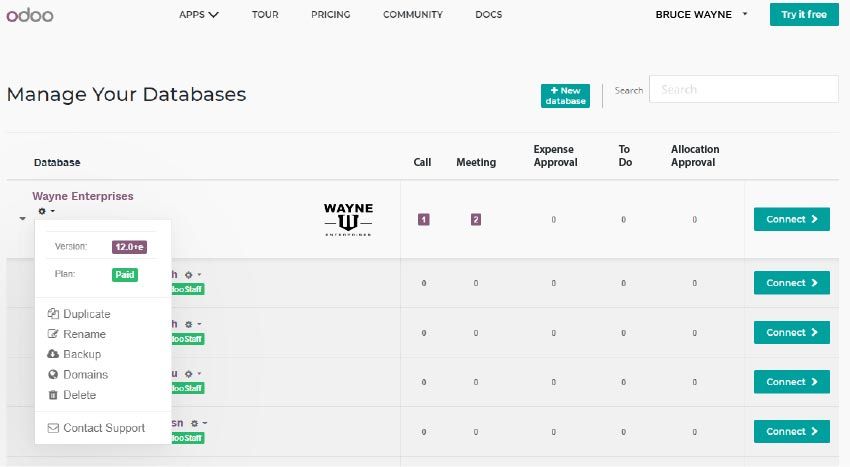 Odoo•管理您的数据库