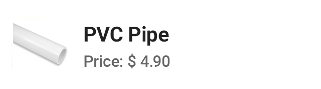Producto: tubo de PVC