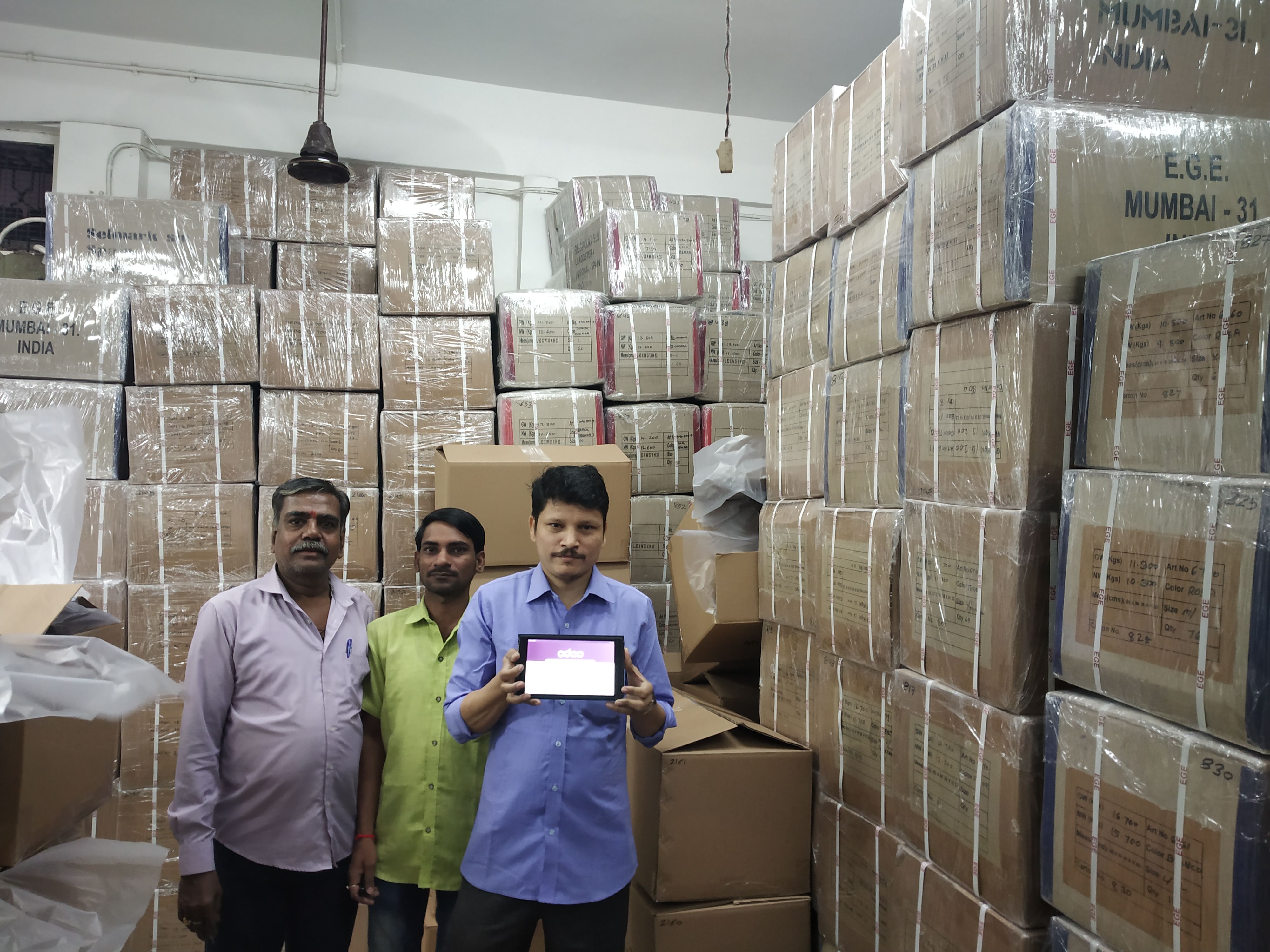 Eden Garden Exports' employees while using Odoo from a tablet Odoo