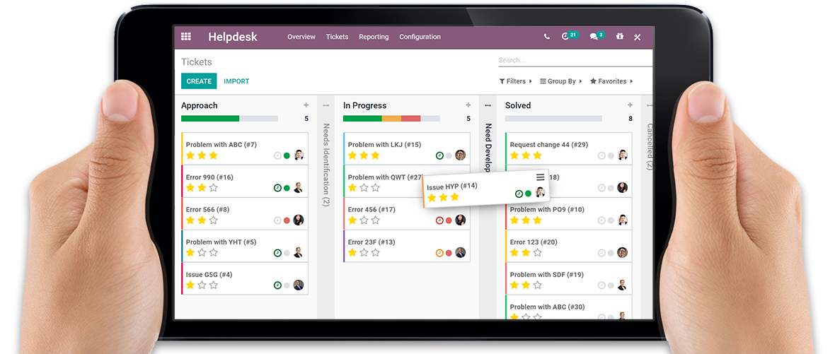 Odoo Helpdesk ticket management