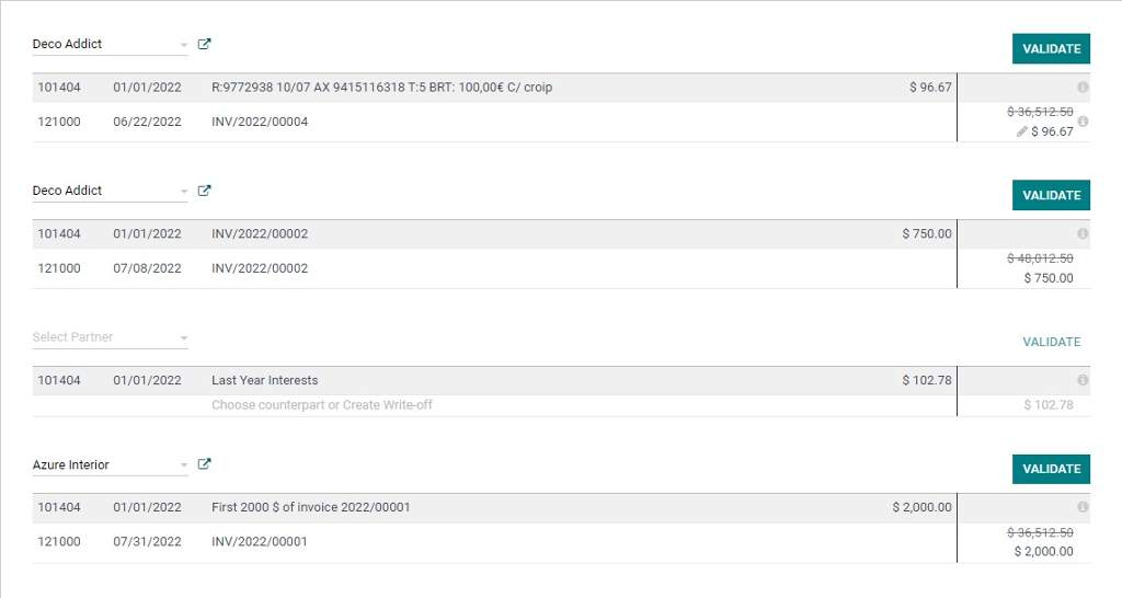 Bank statement reconciliation