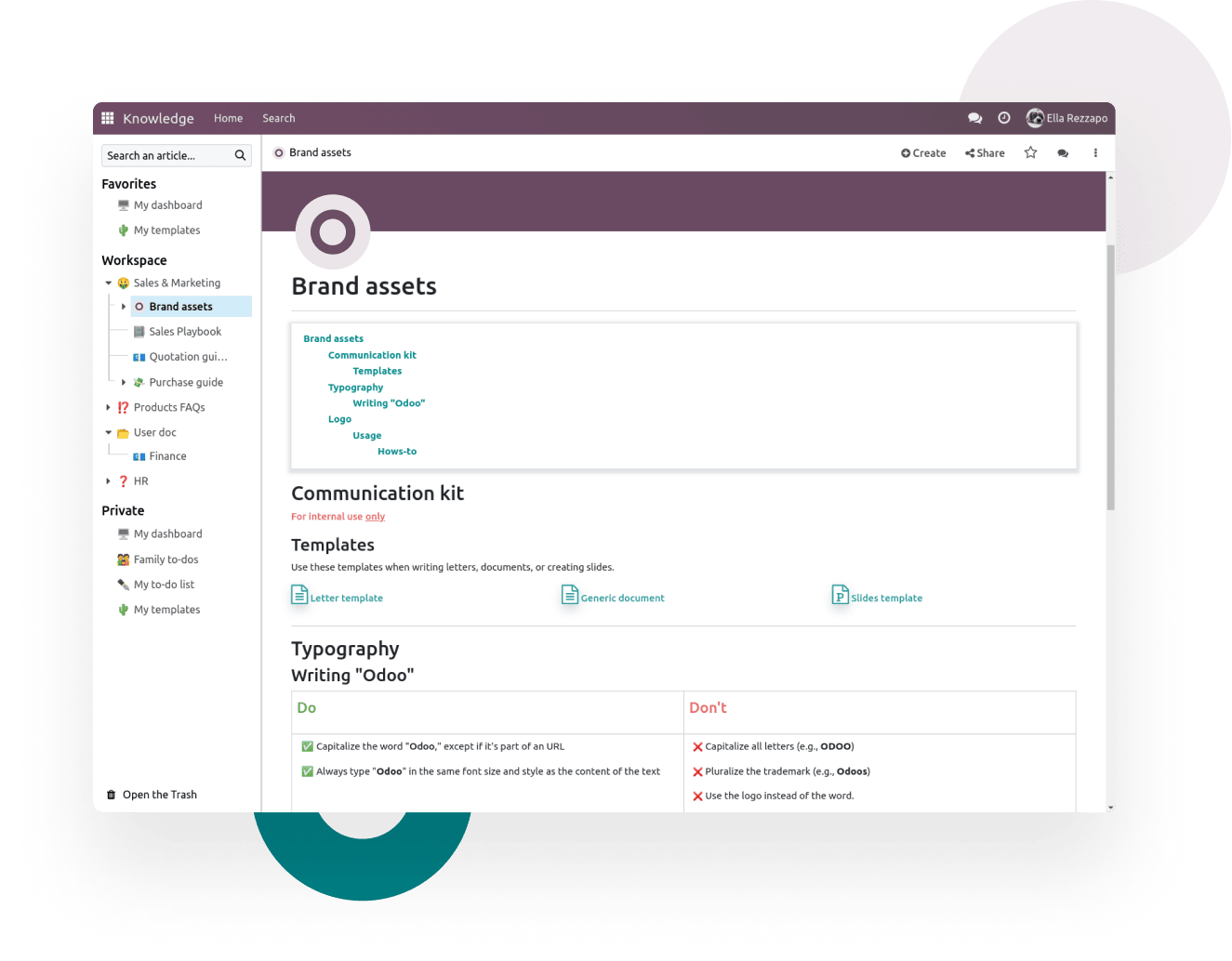 Knowledge overview odoo