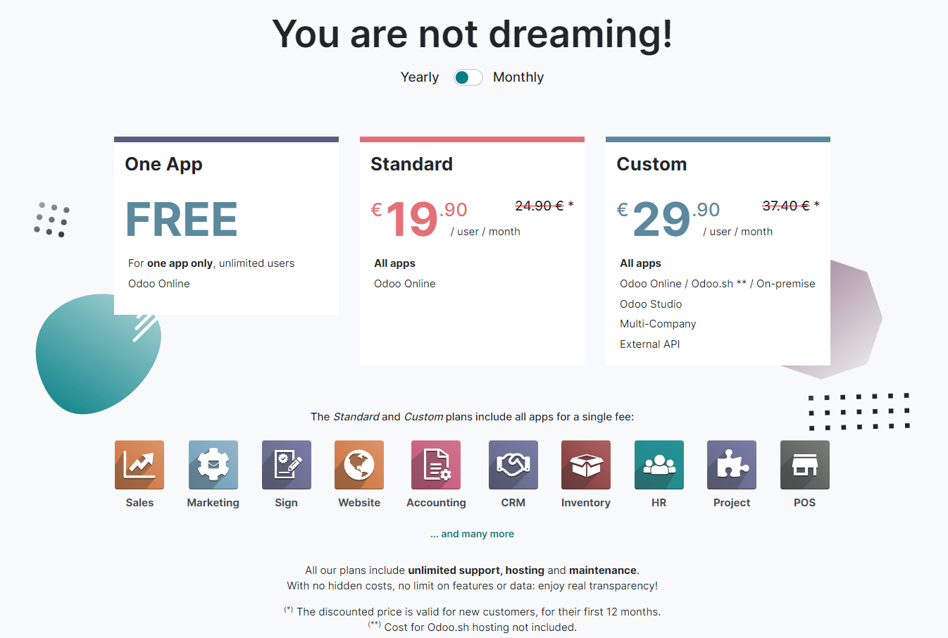 Odoos neuen Preismodelle (europäische Preisliste)