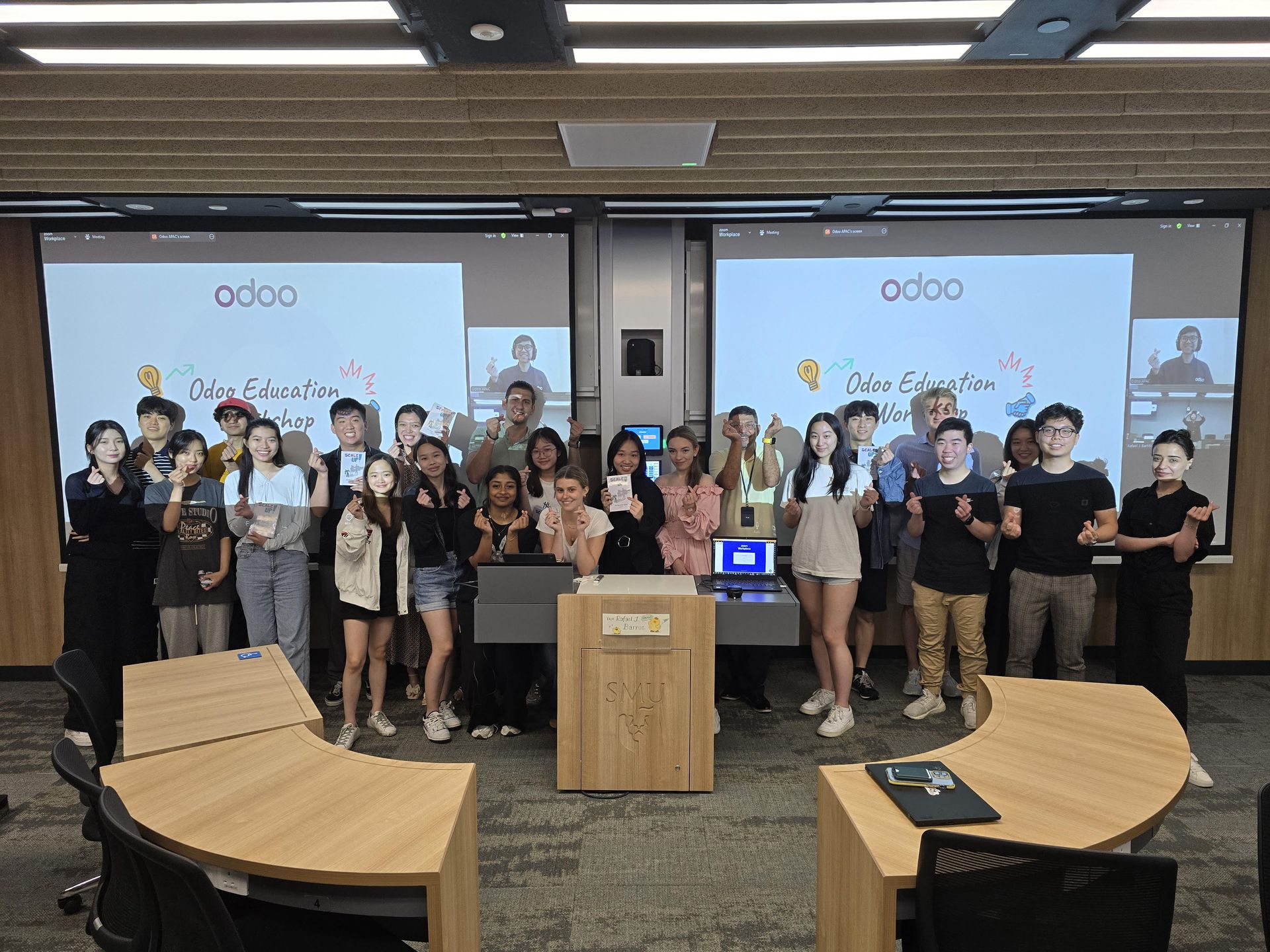 SMU students taking the Odoo Education lecture