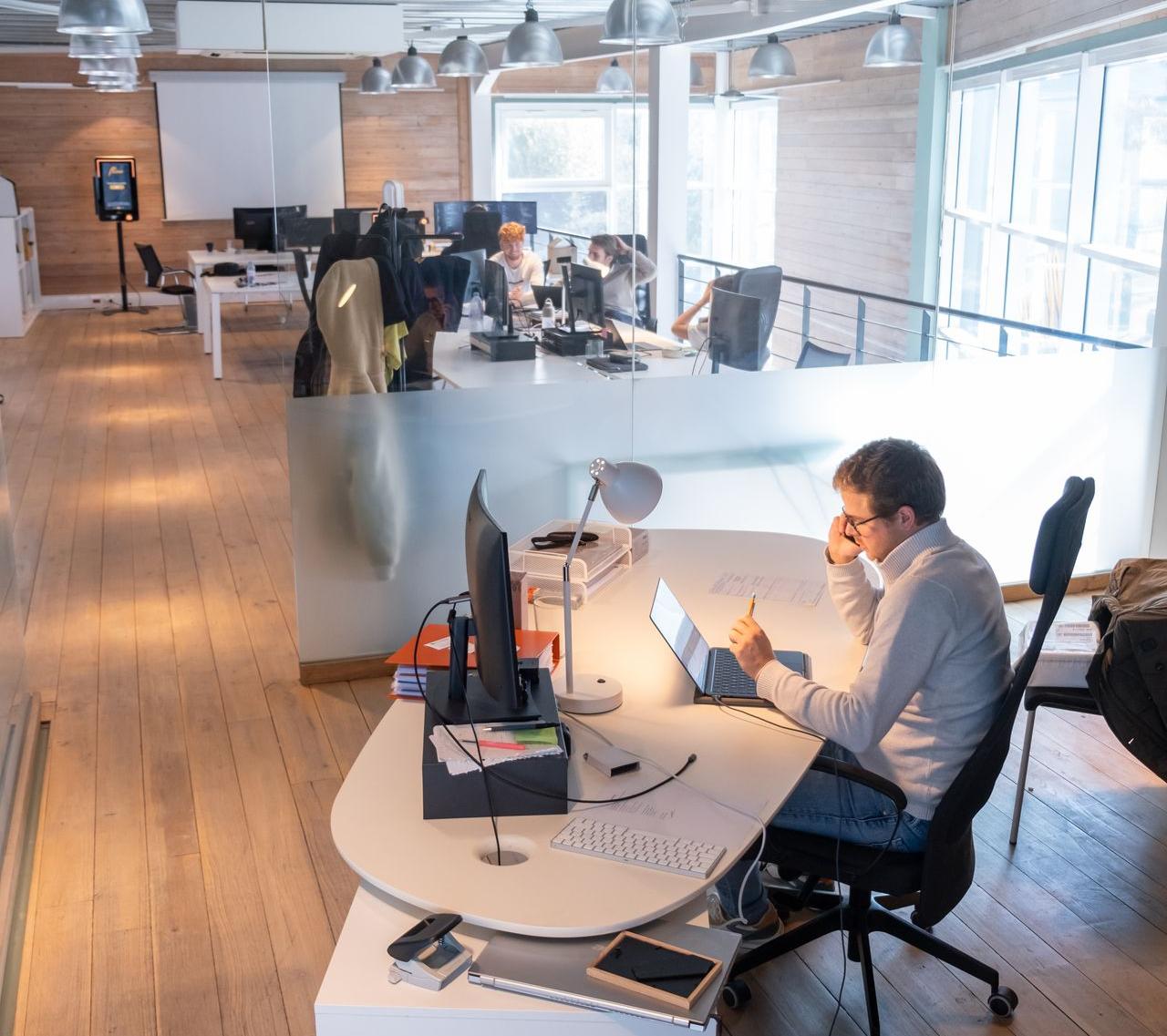 Fline's team working with Odoo
