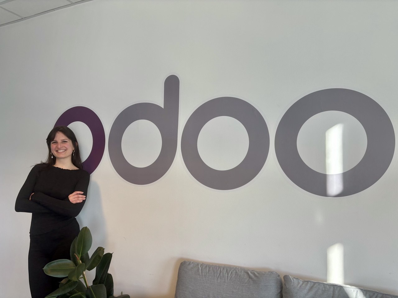 Miriam posing in the office