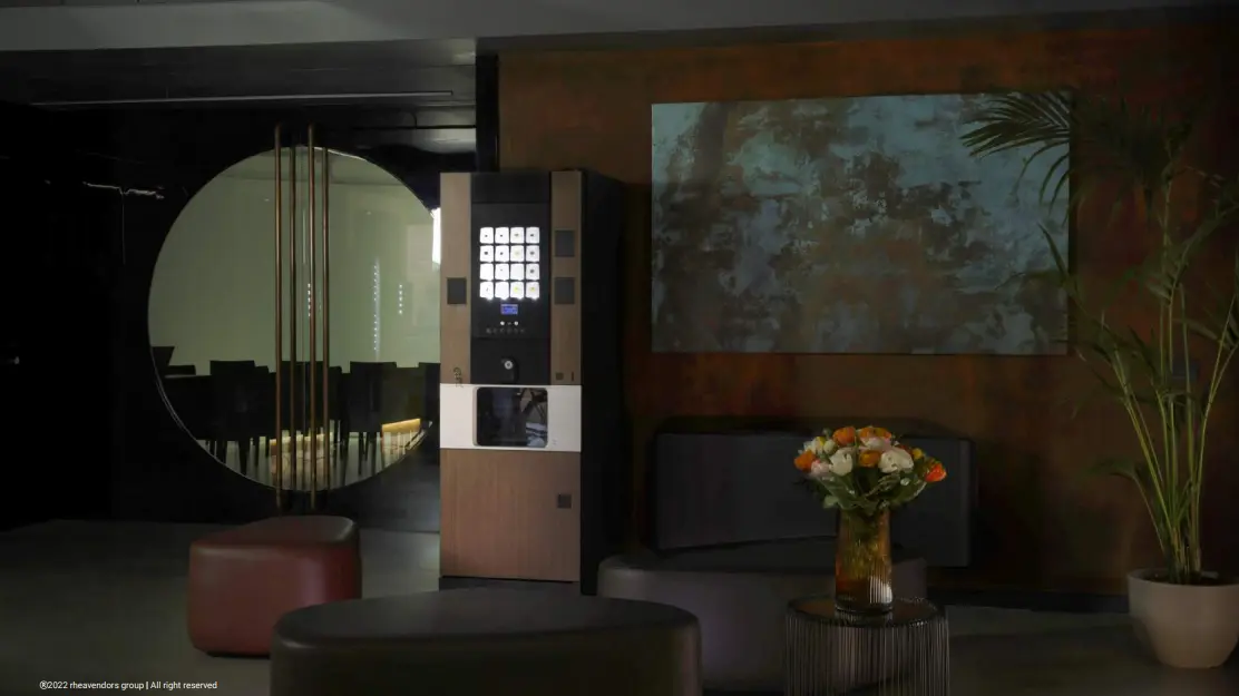 Rhea professional coffee machine installed in a room