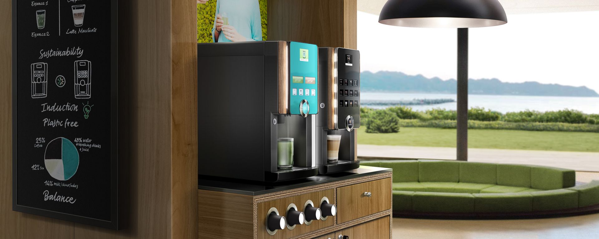 Rhea coffee machine installed in an office