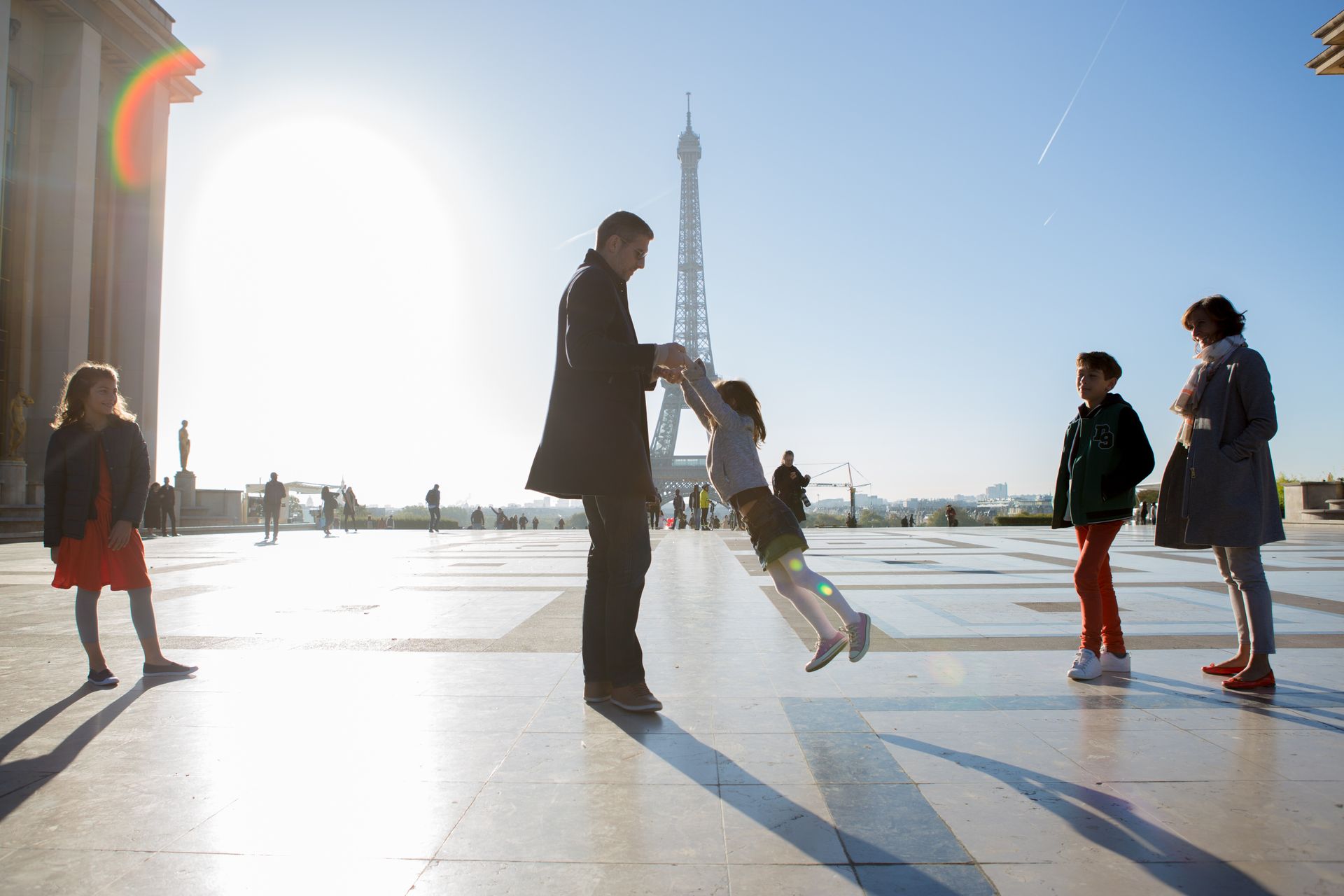 Family visiting Paris