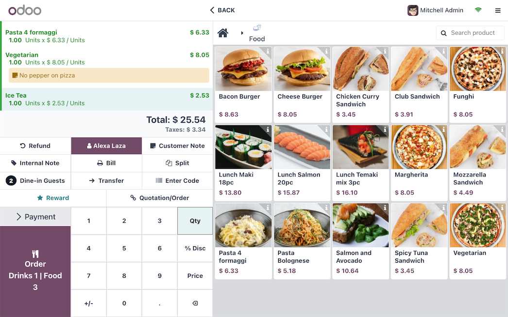 odoo pos restaurant