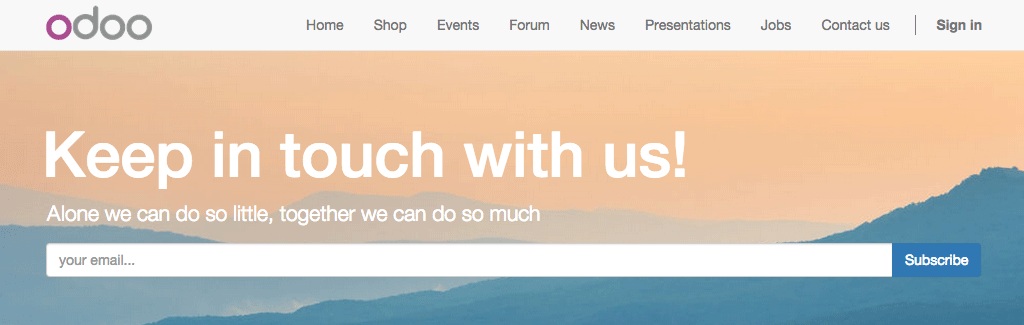 'Tetap Terhubung' - spanduk situs web yang menyarankan untuk berlangganan 